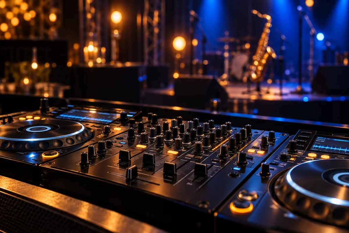 Profesyonel DJ ekipmanı konsepti